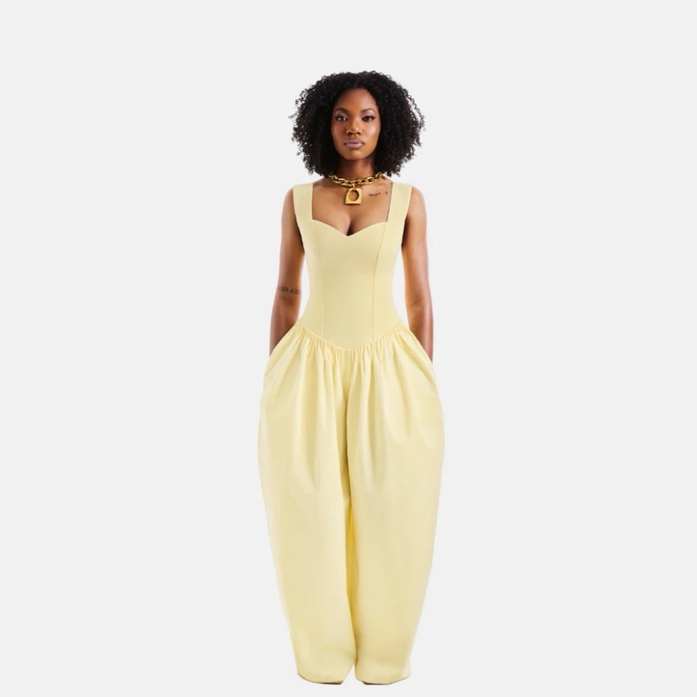 Hanifa Amanda Jumpsuit in Butter Yellow